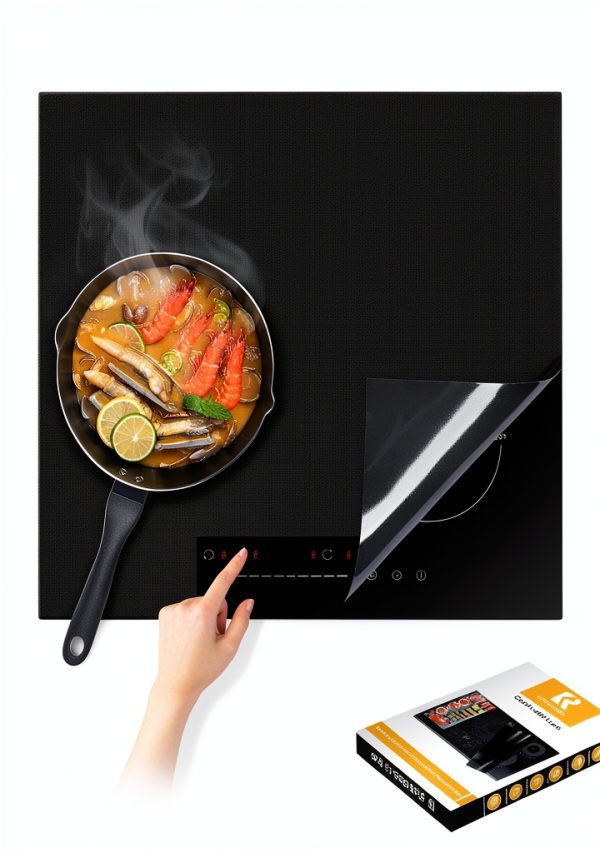 KR KitchenRaku Large Induction Cooktop Protector Mat Pure Black-0