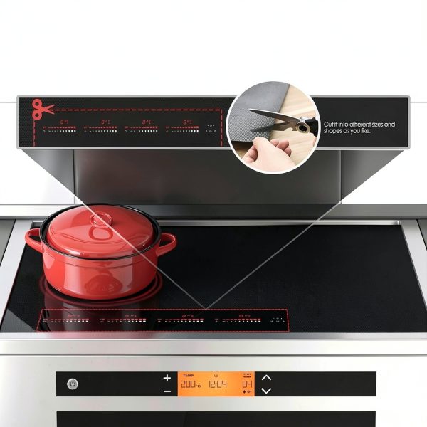 KR KitchenRaku Large Induction Cooktop Protector Mat Pure Black-2