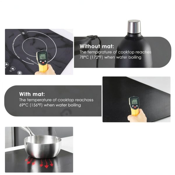 KR KitchenRaku Large Induction Cooktop Protector Mat Pure Black-6