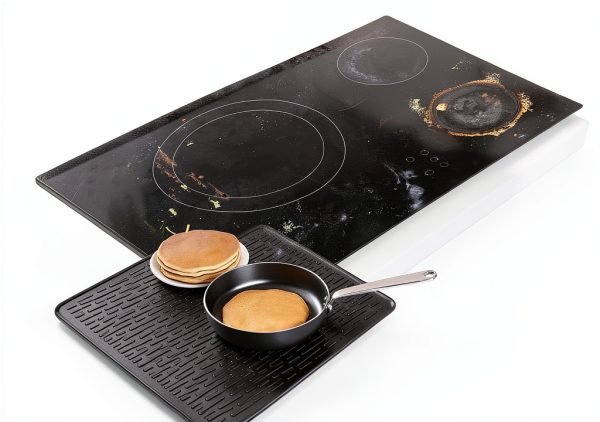 LOPNUR Electric Stove Cover 36x20.5 Inch Black Silicone Protector-2