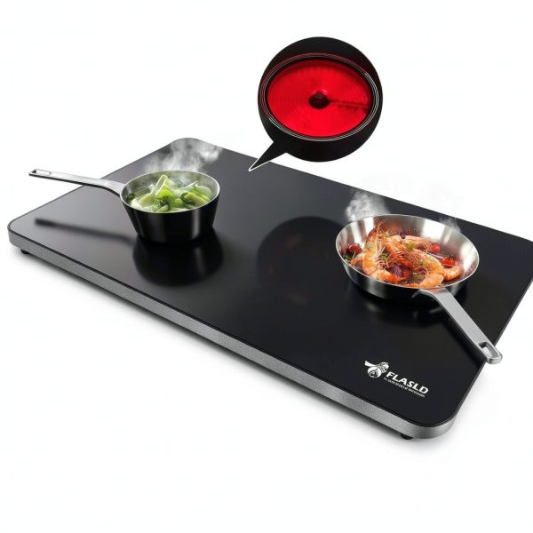 FLASLD Fireproof Stove Top Cover 21x29.5in Black Glass Protector-5