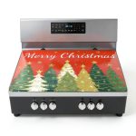 Christmas Trees Stove Cover Seimip Silicone Cooktop Mat Red-0