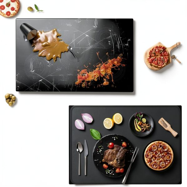 FLASLD Fireproof Stove Top Cover 21x29.5in Black Glass Protector-4