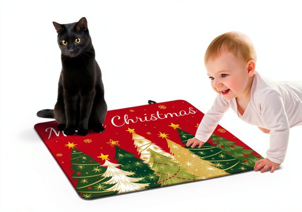 Christmas Trees Stove Cover Seimip Silicone Cooktop Mat Red-5