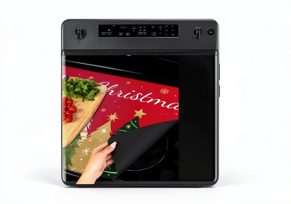 Christmas Trees Stove Cover Seimip Silicone Cooktop Mat Red-2
